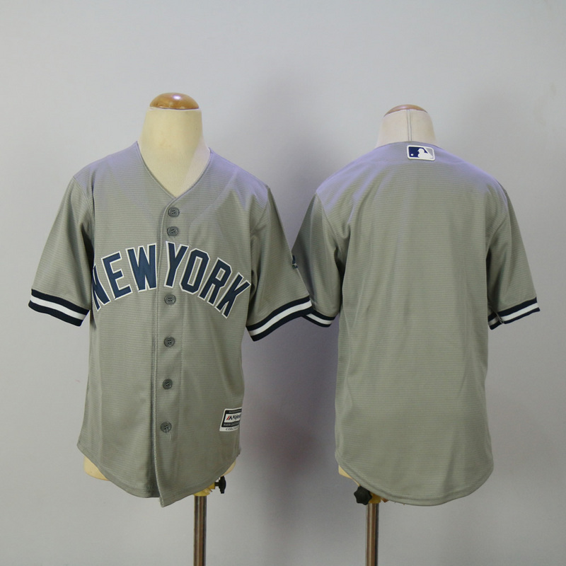 Youth 2017 MLB New York Yankees Blank Grey Jerseys->youth mlb jersey->Youth Jersey